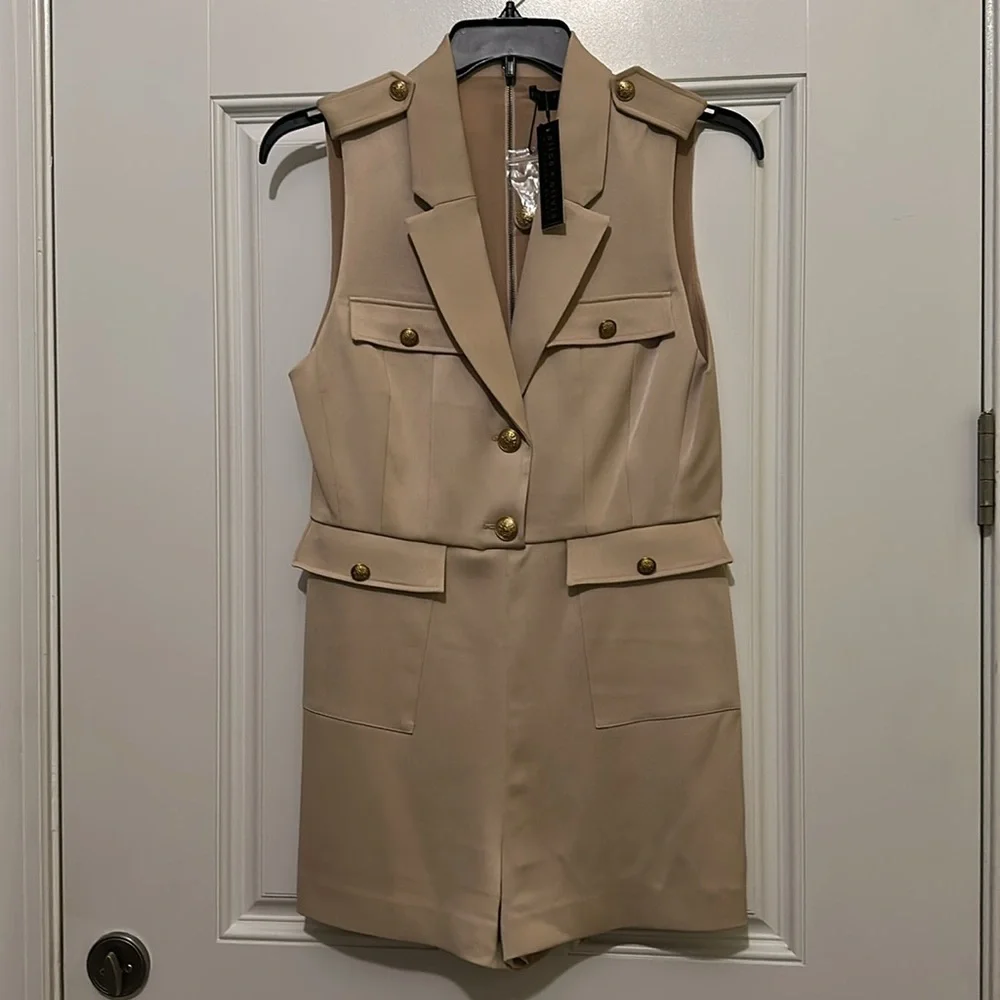 NWT Alice + Olivia Phillis Utility Sleeveless Romper - Size 12